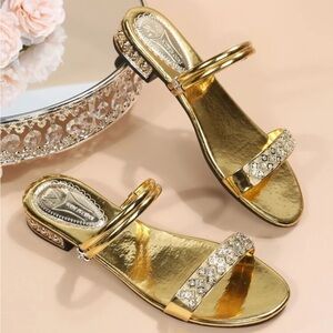 SHEIN Gold 2 in 1 Sandals